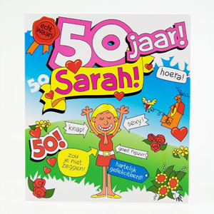 Cartoon Wenskaart Sarah 50 Jaar Cartoon Wenskaart Sarah 50 Jaar